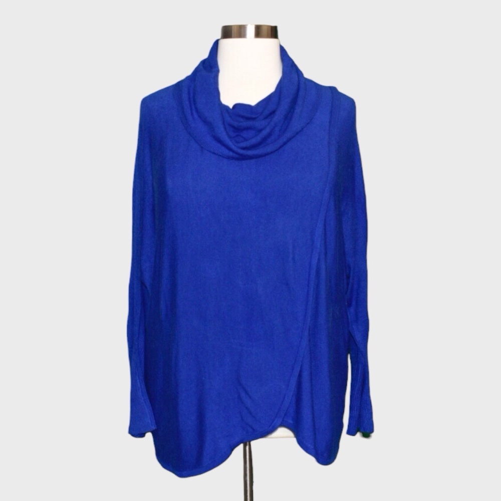 NWT Kim Rogers Cowl Neck Asymmetrical Sweater
